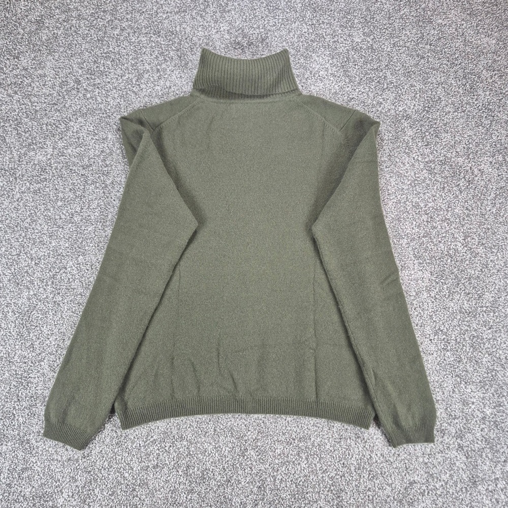 Lord & Taylor Cashmere Sweater Womens Small Green Turtleneck Knit Minimalist - Picture 2 of 8
